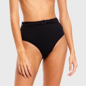 Agua Bendita Black Alicia Shade Belted Bikini Bottoms